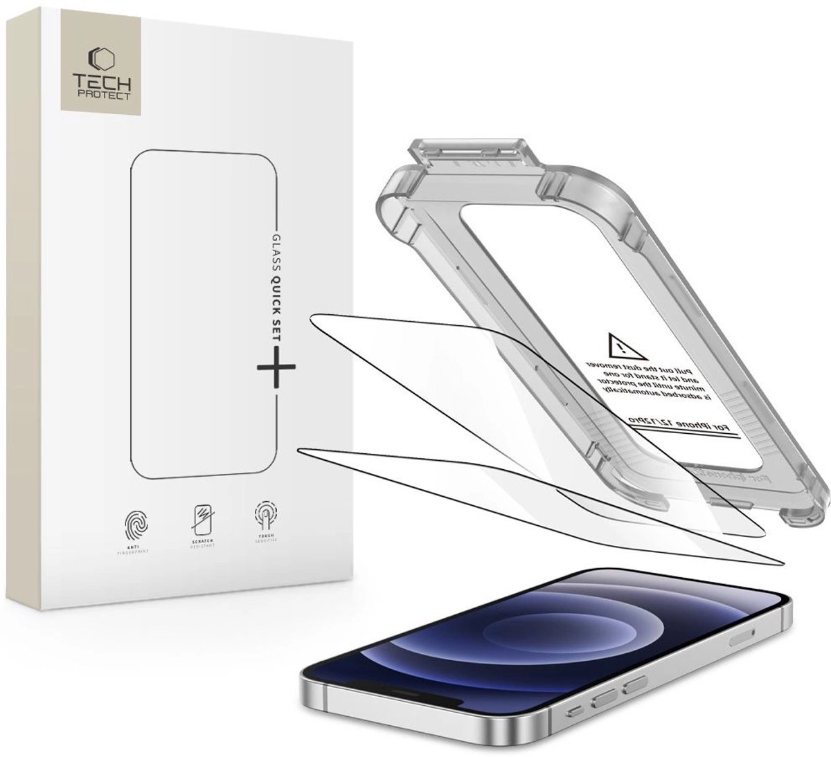 Tech-Protect Gehard Glas Quick Set+ Voor Iphone 12 12 Pro 2-Pack Bescherming