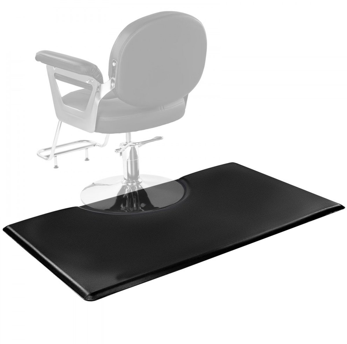 Salonmat voor Kappers - Antivermoeidheidsvloermat - Afmeting 152,5 x 91,5 cm - Dikte 2,3 cm - Ronde Uitsparing voor Kappersstoel - Afgeschuinde Randen - PVC & PU
