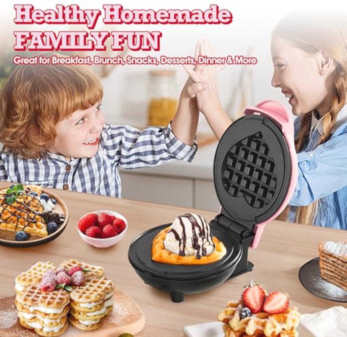 Mini Wafelplaat voor Perfecte Wafels Thuis — cadeau in Kookcadeaus - foto 5