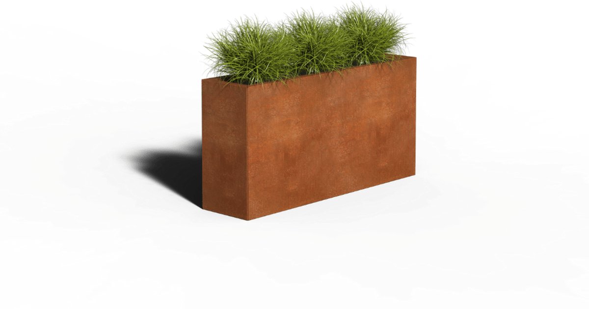 Cortenstaal Plantenbak Rechthoek | 120 x 30 x 80 | Zonder bodem
