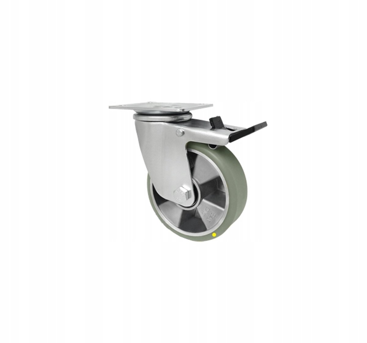 Zwenkbaar Aluminium-PU Wiel 125mm met Rem, Antistatisch