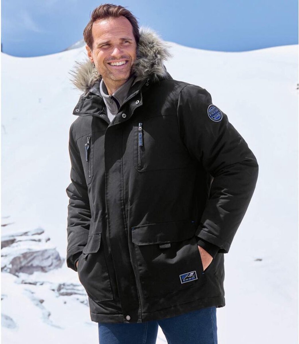 ATLAS FOR MEN - Parka tegen de vrieskou met capuchon met imitatiebont - Heren - Verkrijgbaar in grote maten - XL