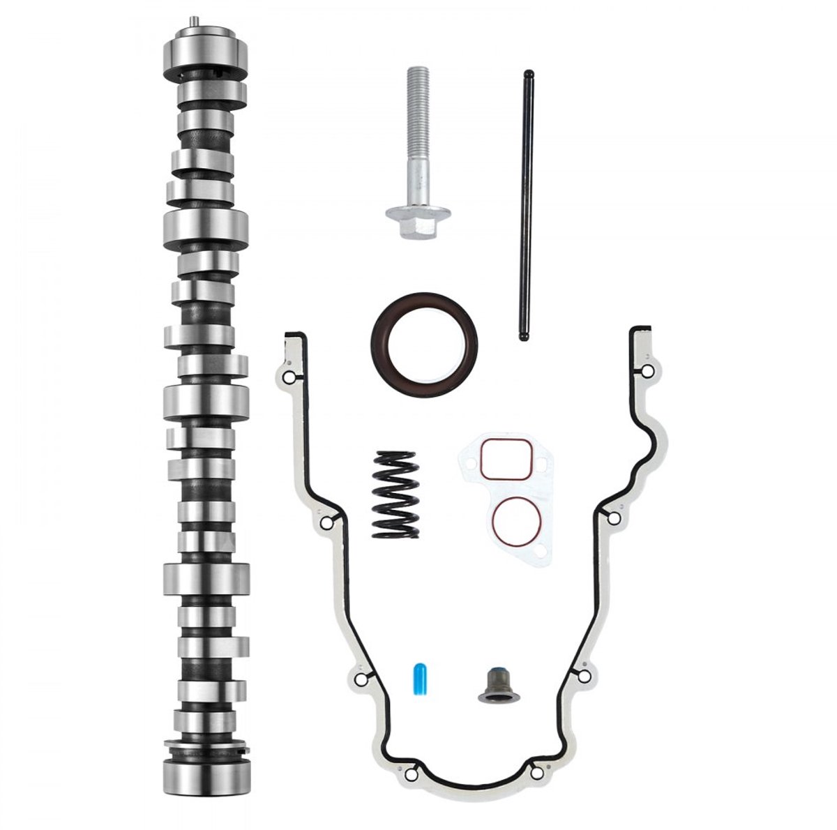 Nokkenas Kit - LS Truck - Compleet 9-delig - Inclusief Stoterstangen - Klepveren en Pakkingen - Compatibel met LS Gen 3/4 1999-2013 - Voor 4.8L 5.3L 6.0L 6.2L LS-motoren