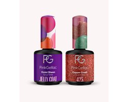 Pink Gellac Jelly Coat Gellak Set - Violet Sheen & Copper Crush - 2 x 15ml Gel Nagellak - Gel Nagels Producten Voordeel Bundel