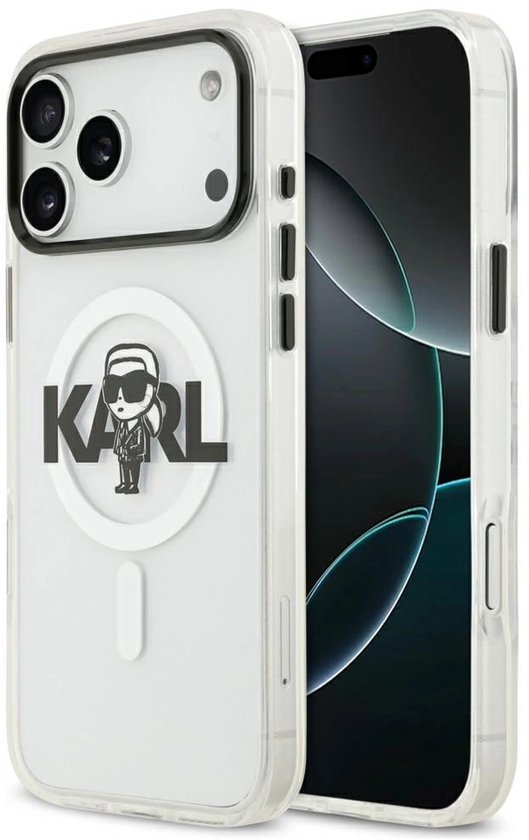 Coque Karl Lagerfeld IML avec logo Karl Sketch et MagSafe pour iPhone 17 Pro Max