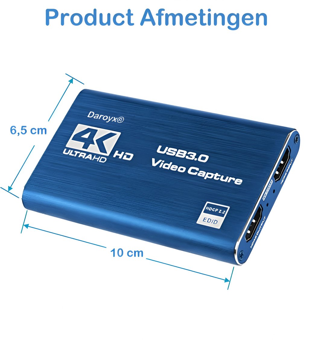 Daroyx® VCC4K Pro Video Capture Card - USB-A 3.0 - HDMI 4K@60Hz - Geschikt als Game Capture - Blauw thumbnail 8