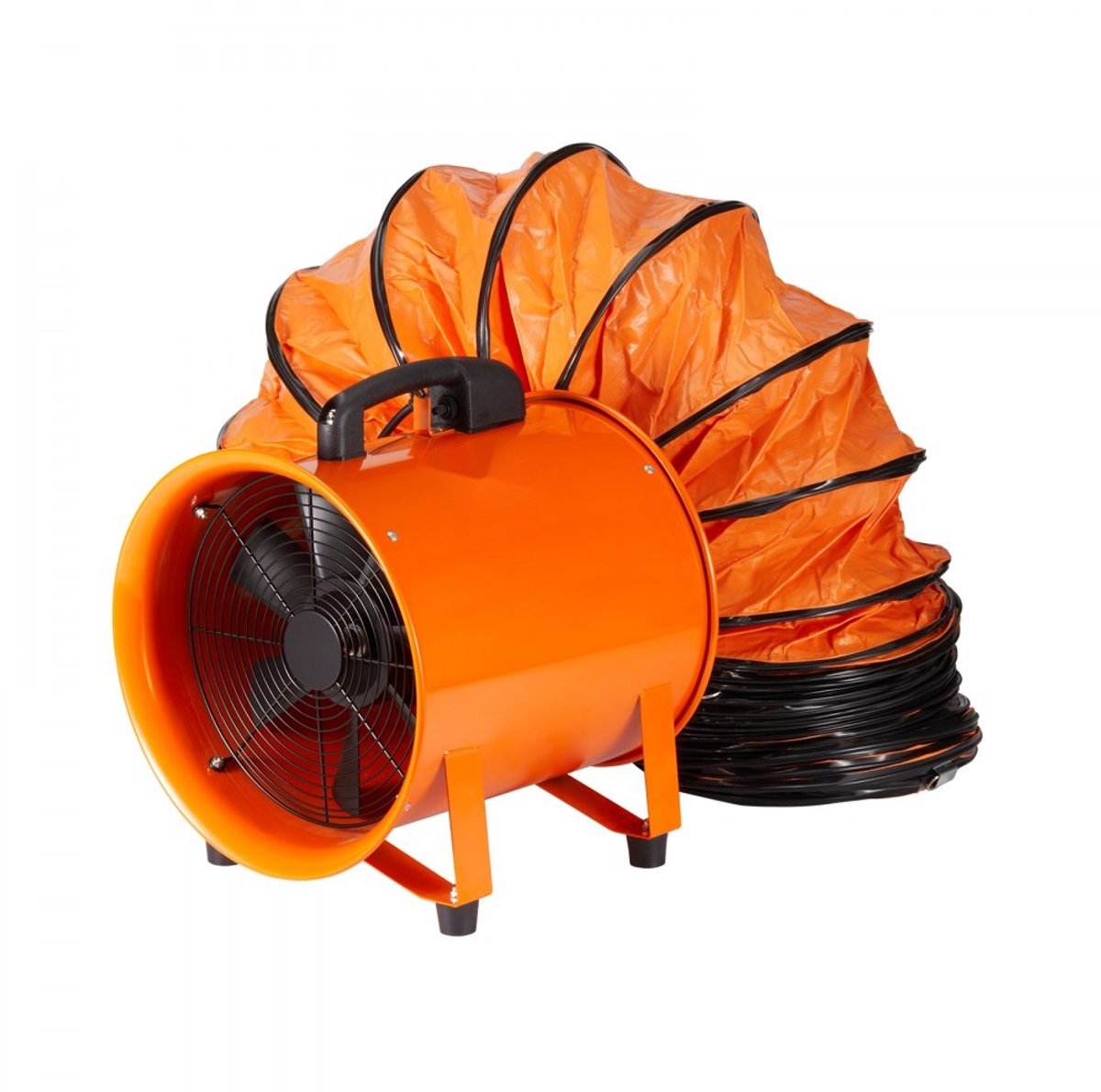 Industriële bouwventilator - Axiale ventilator met afzuigslang - AC-motor 255 W - Toerental 2830 RPM - Luchtstroom 2922 m³/u (1720 CFM) - Slang 5 m - Geluidsniveau 79 dB