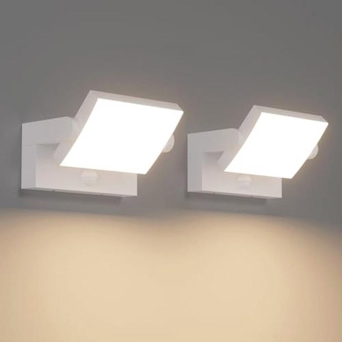 24 W Buitenwandlamp met Bewegingsmelder - Draaibaar LED Paneel voor Binnen en Buiten