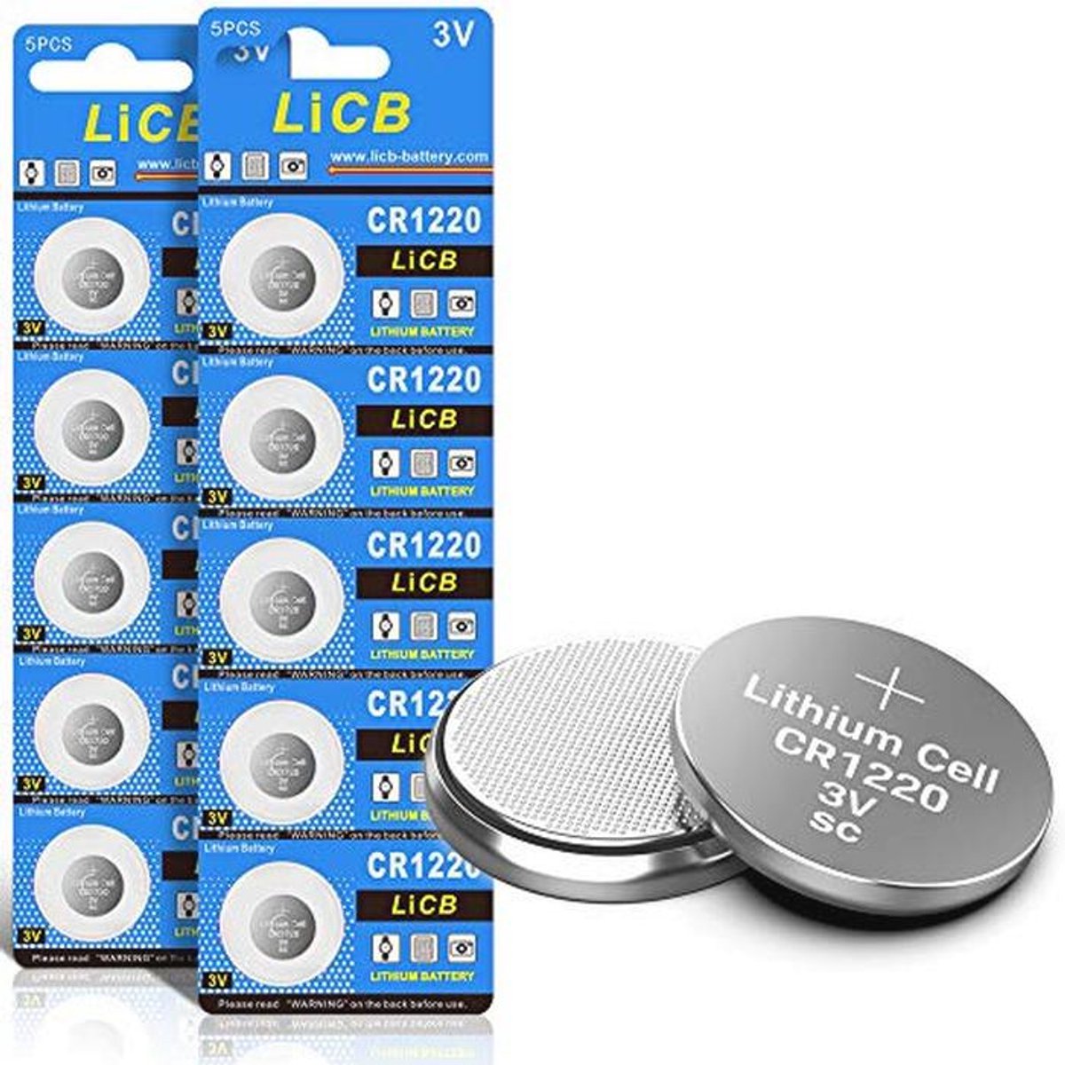 10 stuks CR1220 3V lithium knoopcellen batterij - lange levensduur en hoge energie