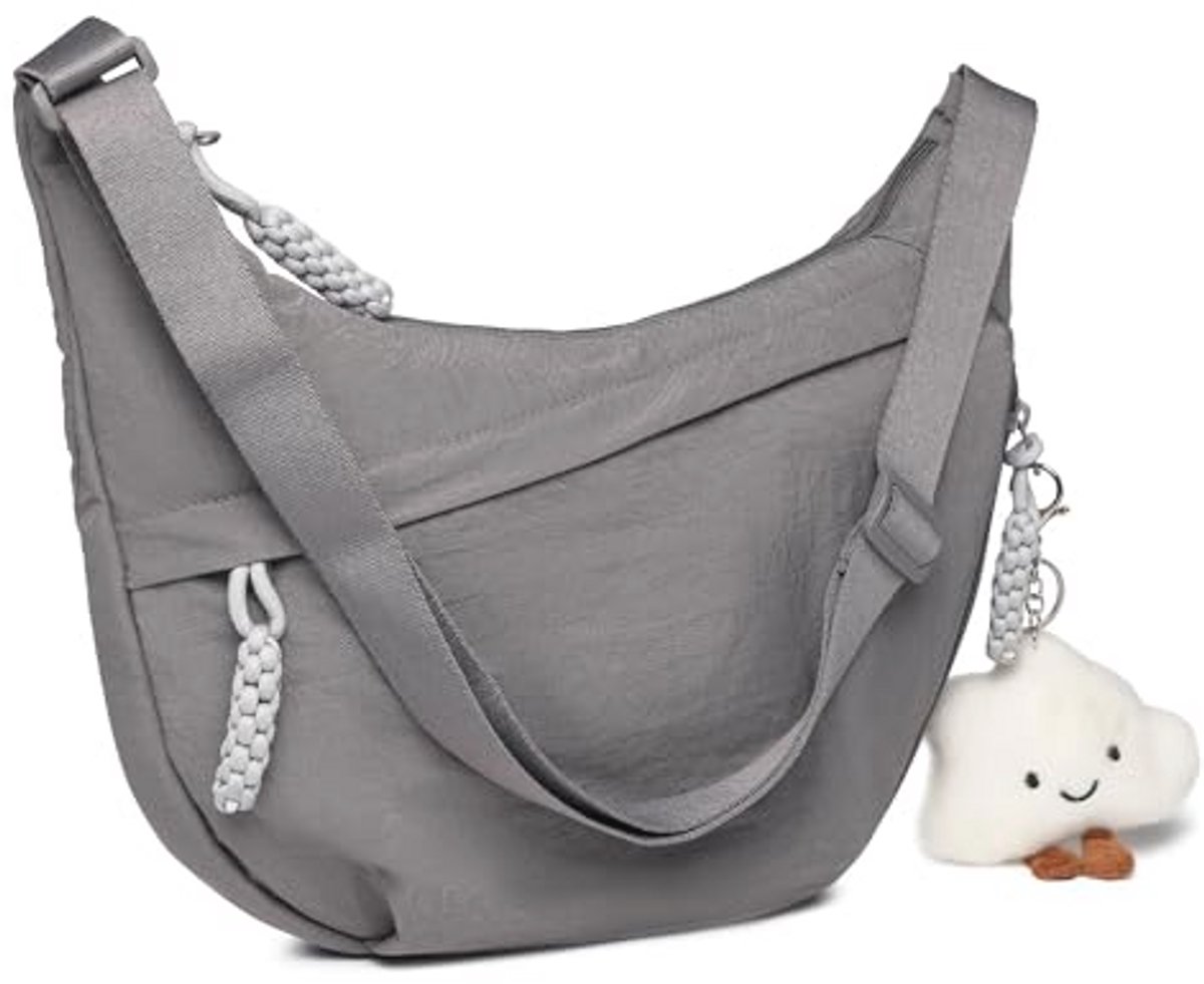 Stijlvolle Crossbody Schoudertas voor Dames - Nylon Halve Maan Tas met Verstelbare Schouderriem