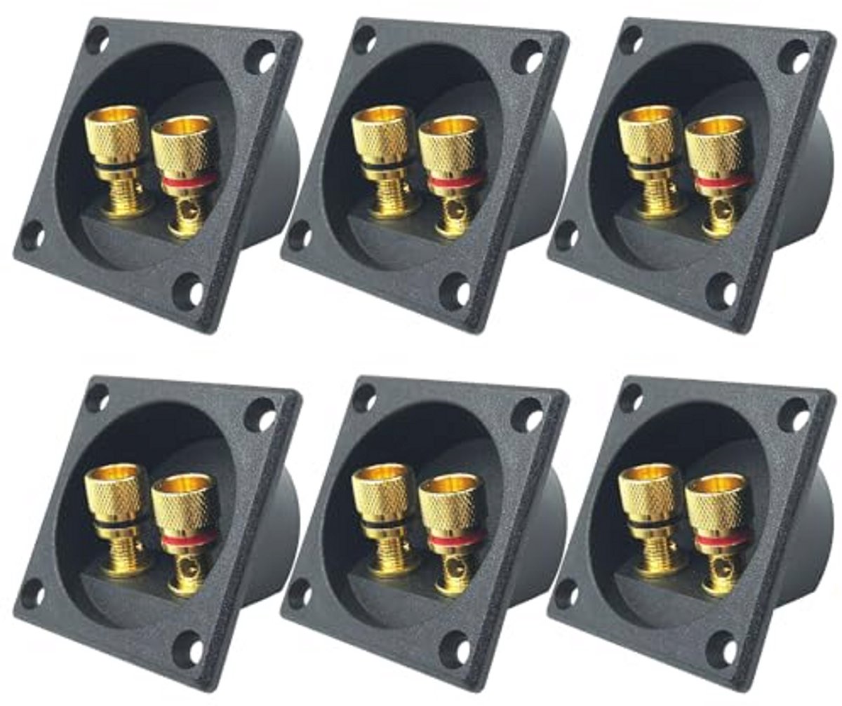 Luidsprekerklemmenblok 6 stuks - 2-weg Aansluitblok voor DIY Audio en Subwoofers
