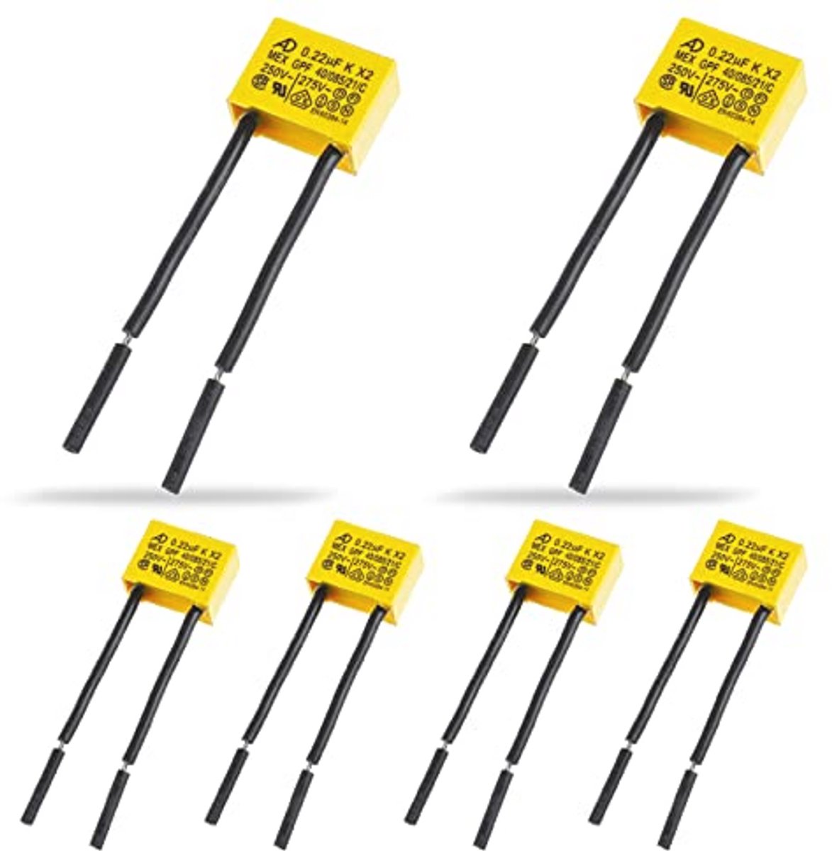 6x 0,22 uF 275V X2 Veiligheidscondensatoren voor LED-ontstoring en Signaallampen