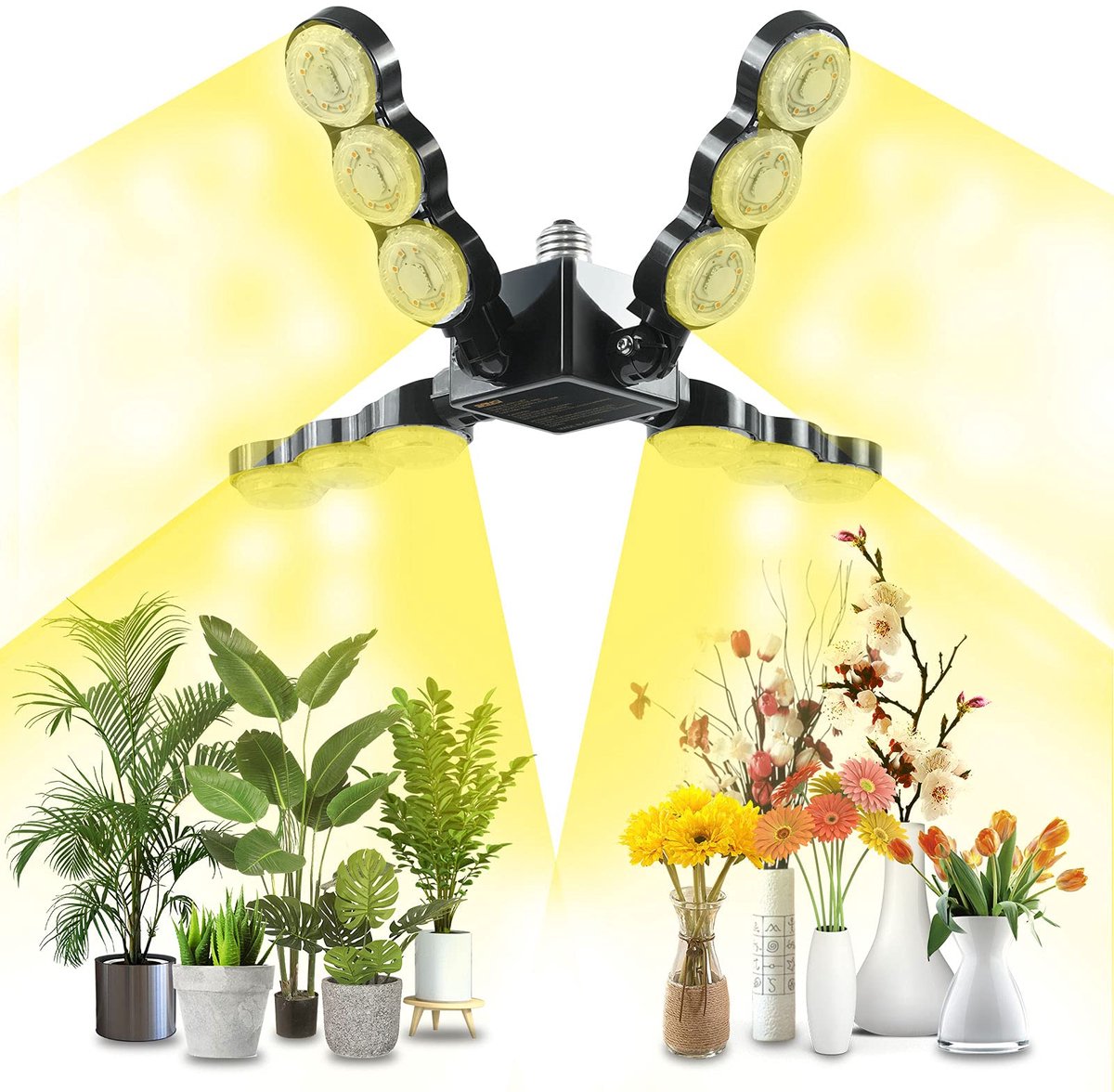 Ibenzoa® Opvouwbare LED Kweeklamp voor Binnenplanten met Volledig Spectrum