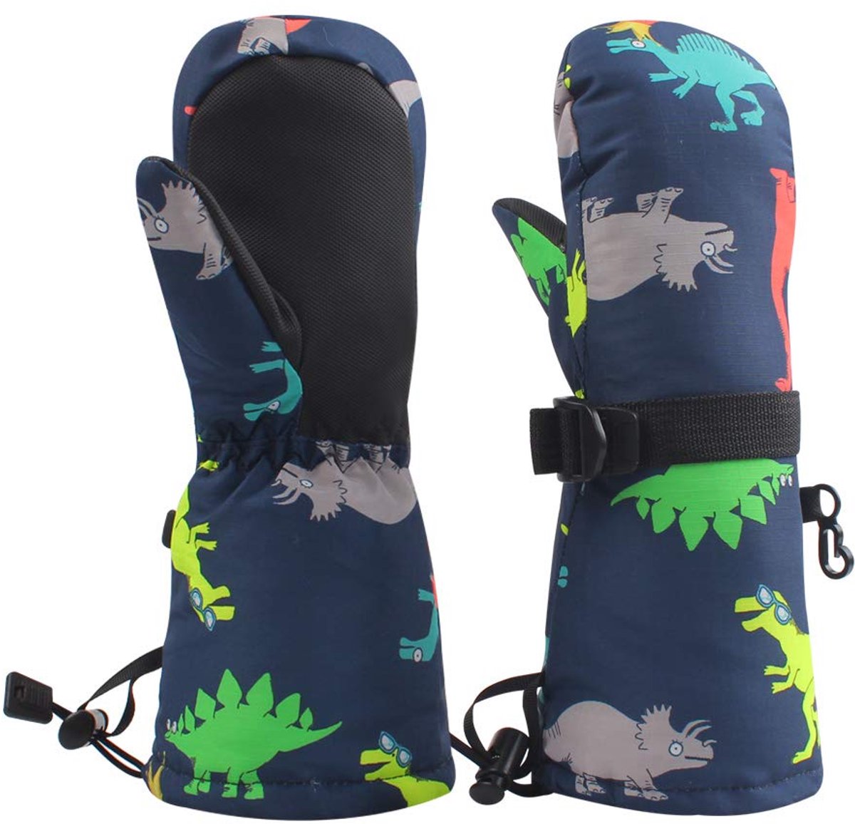 Gigicial Kinderskihandschoenen Winterskihandschoenen voor jongens en meisjes Warm droog comfortabel antislip PU-leren handpalm 1 stuk Blauw