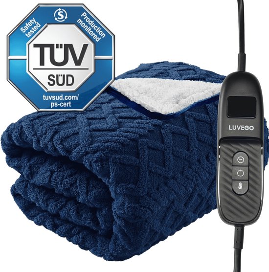 Luvego Elektrische Bovendeken XL 160W Blauw - Luvego - €44,99