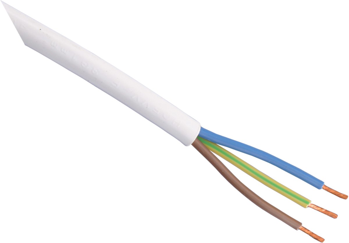 Huishoudkabel - VMVL - 3 x 1.5 mm² - 100 m - wit