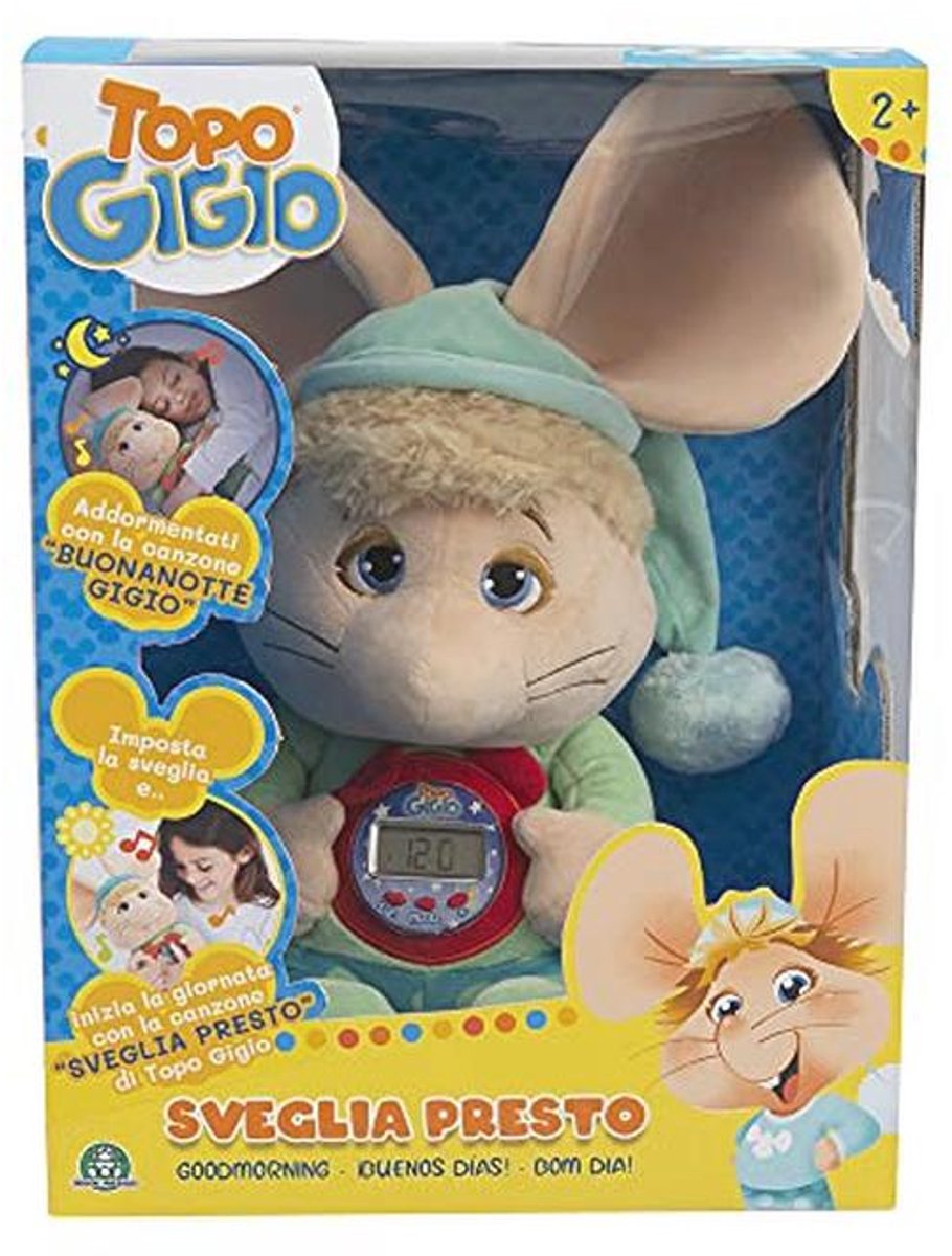 Muis Gigio Wekker met Digitale Klok en Twee Originele Songs