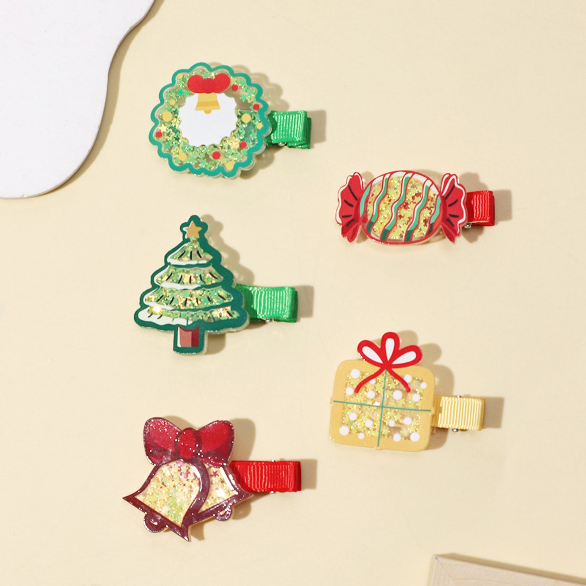 5 stuks - Kerstversiering - Haarspeldjes - Mini haarspeldjes - Schattige kerstboom haarspeldjes - Voor kinderen - Feestelijke haaraccessoires - Diverse kleuren