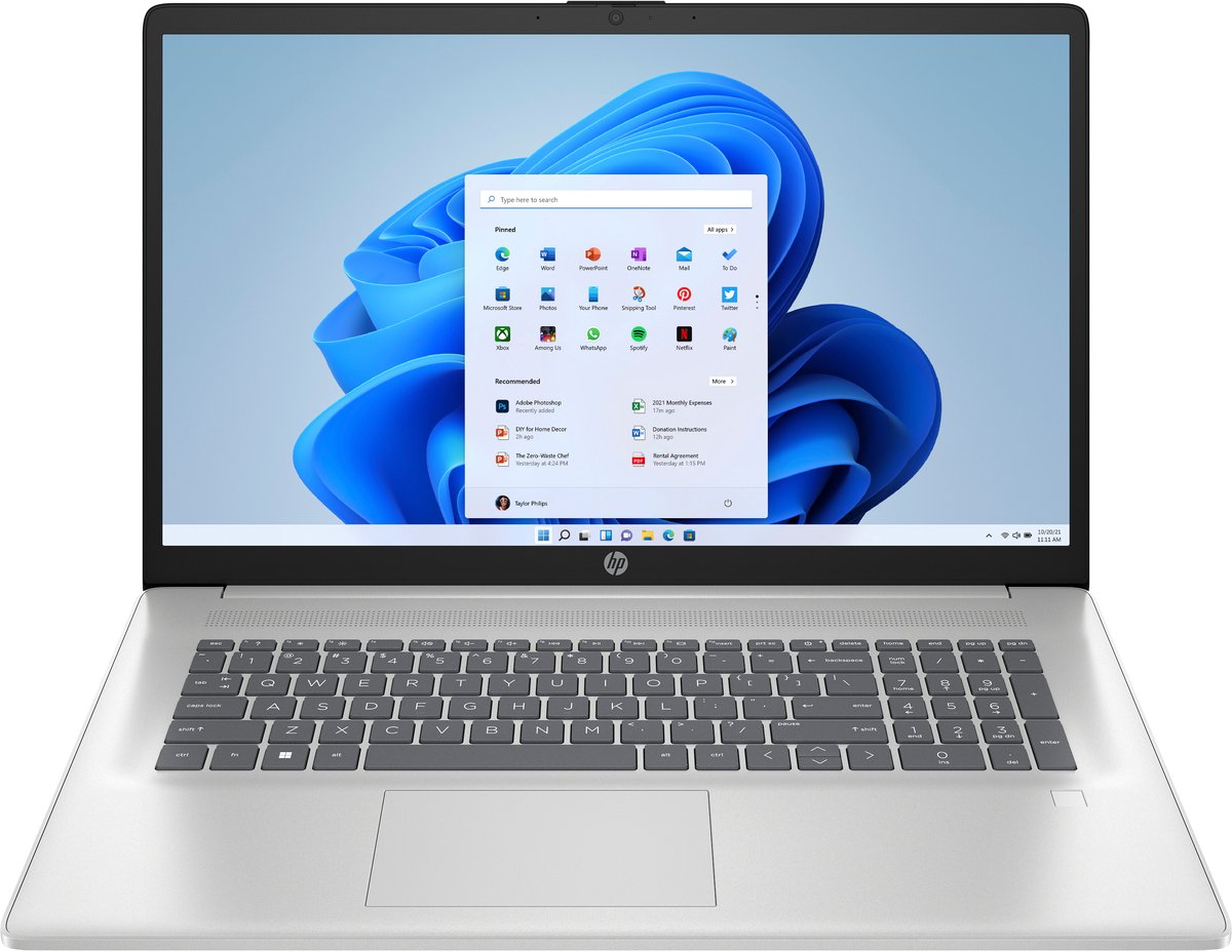 HP 17-cn4853nd Intel Core 5 120U Laptop 43,9 cm (17.3") Full HD 16 GB DDR4-SDRAM 512 GB SSD Wi-Fi 6 (802.11ax) Windows 11 Home Zilver
