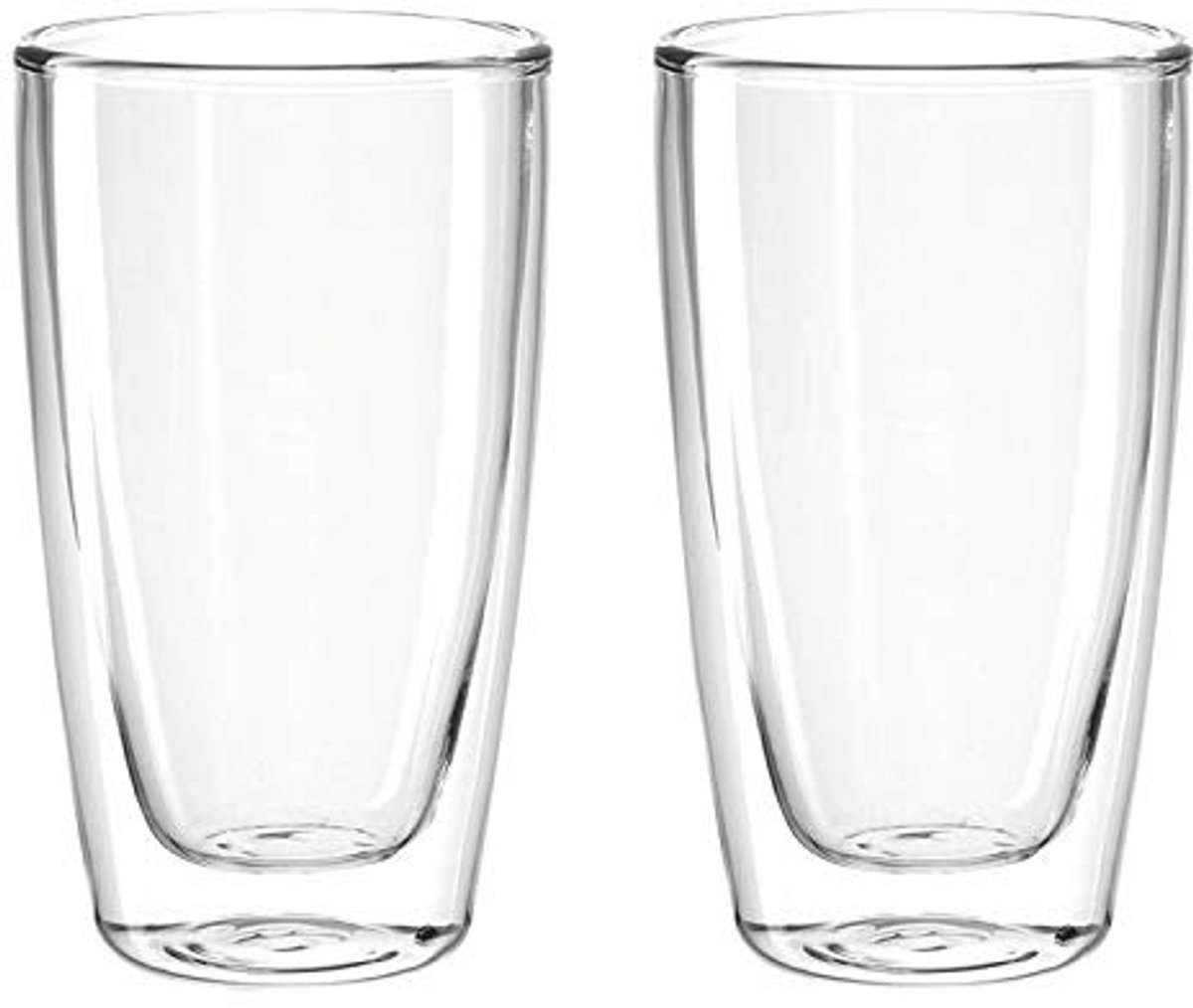 Dubbelwandige glazen set van 2 - 250 ml, Vaatwasmachinebestendig, Helder Glas