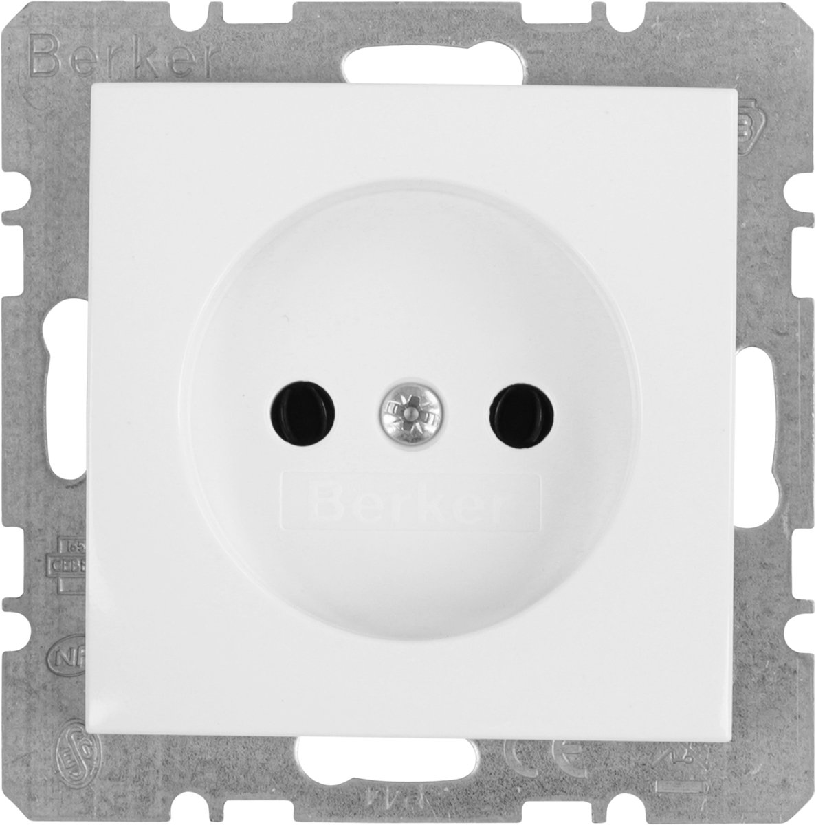Berker S1 contactdoos - inbouw - 1-voudig - polarwit