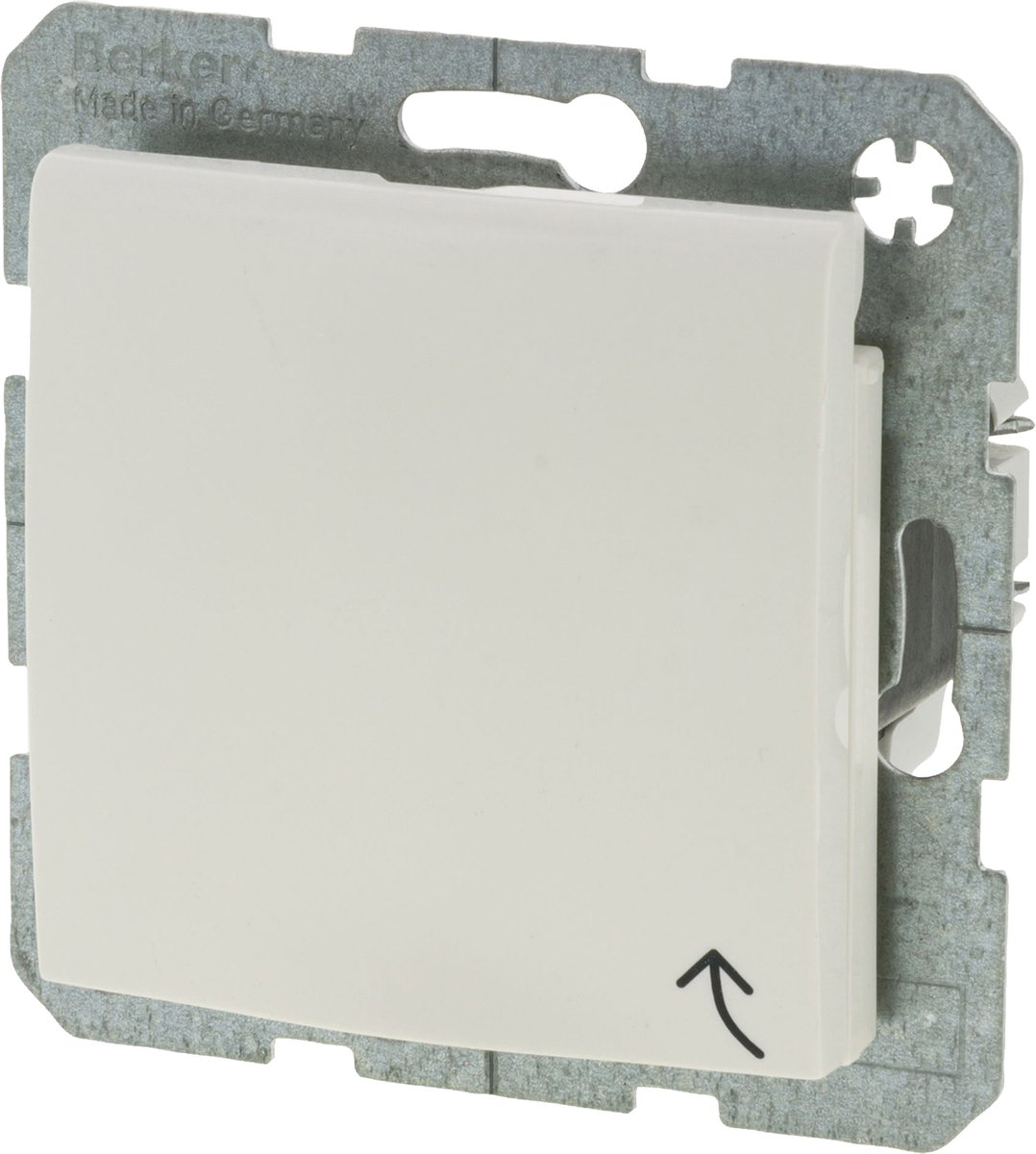 Berker S1 contactdoos - inbouw - 1-voudig - randaarde - met klep - polarwit