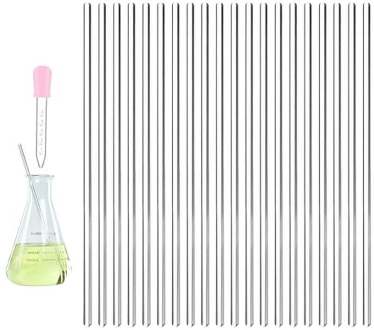 Roerstaafjes 20 cm - 20 Stuks Glazen Roerstaaf voor Laboratorium en Chemie
