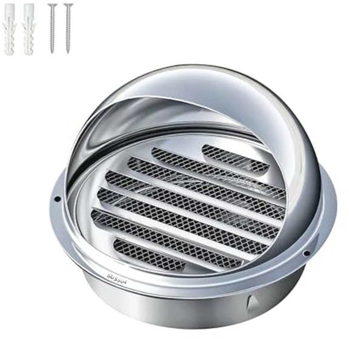 Ventilatierooster van roestvrij staal met insectenbescherming - 170 mm weerbestendig afvoe