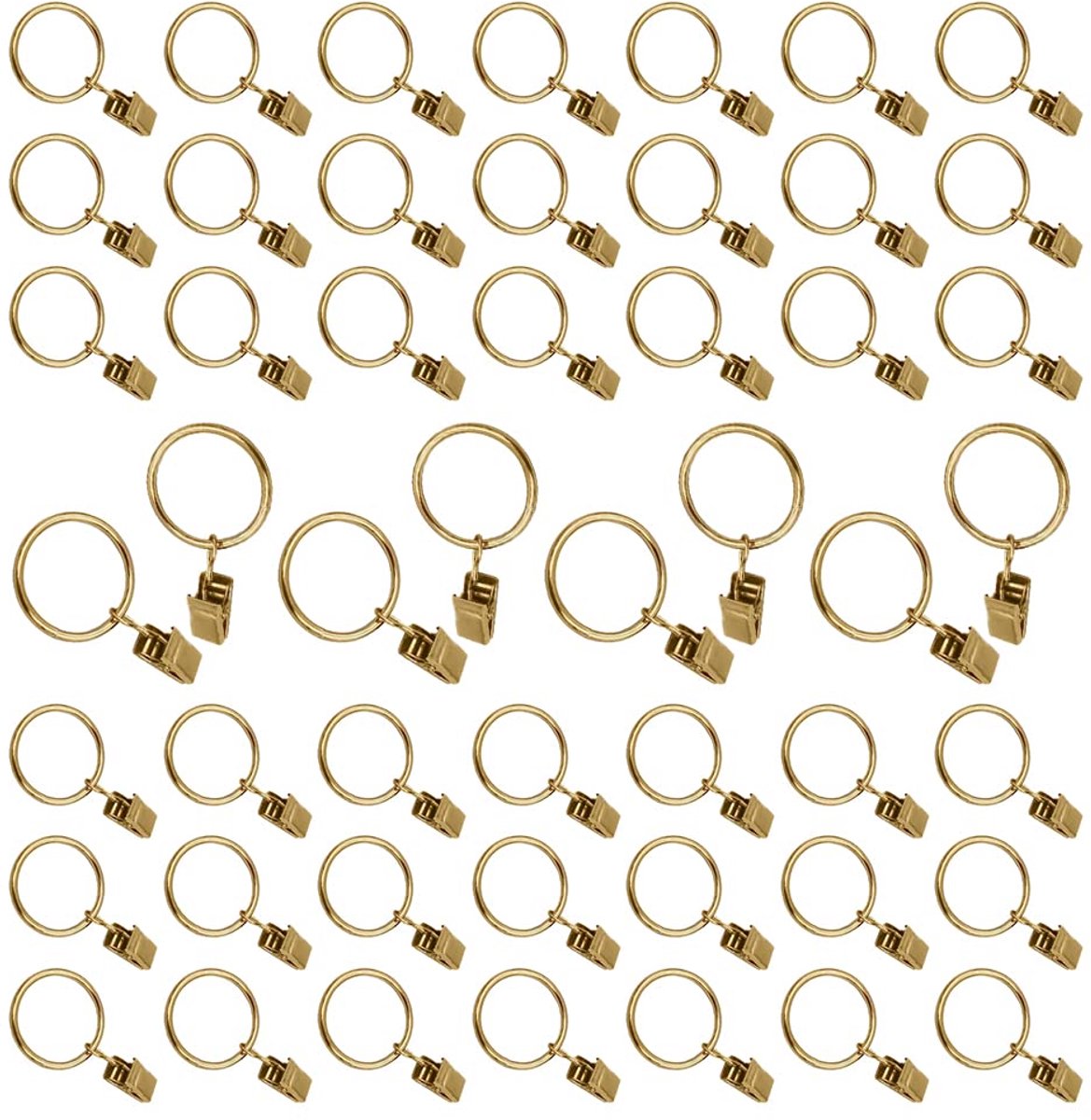 Set van 50 gouden gordijnroederingclips 25 mm, hangende ringen, sterke gordijnen voor raamdecoratie, schilderijen, kunst en ambachtelijke displays