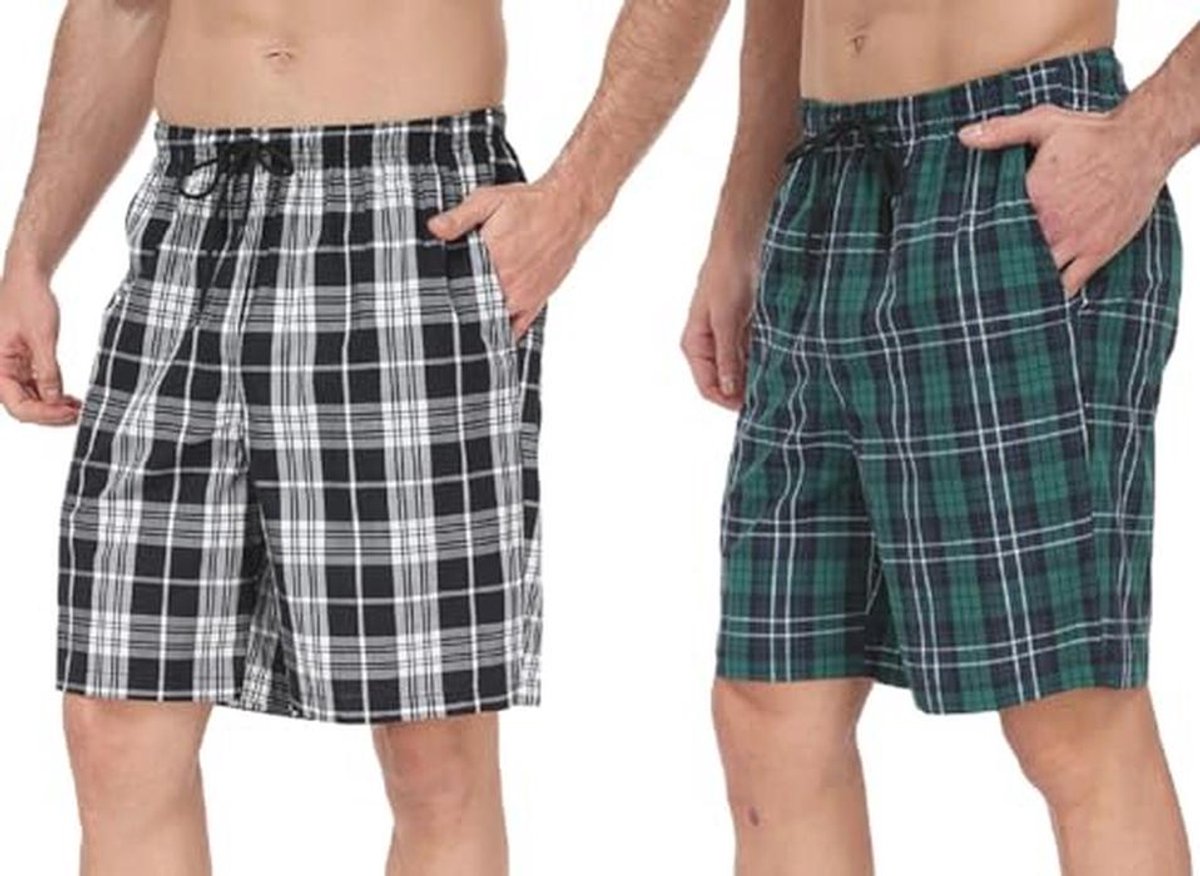 Set van 2 Korte Pyjamabroeken voor Heren met Zakken