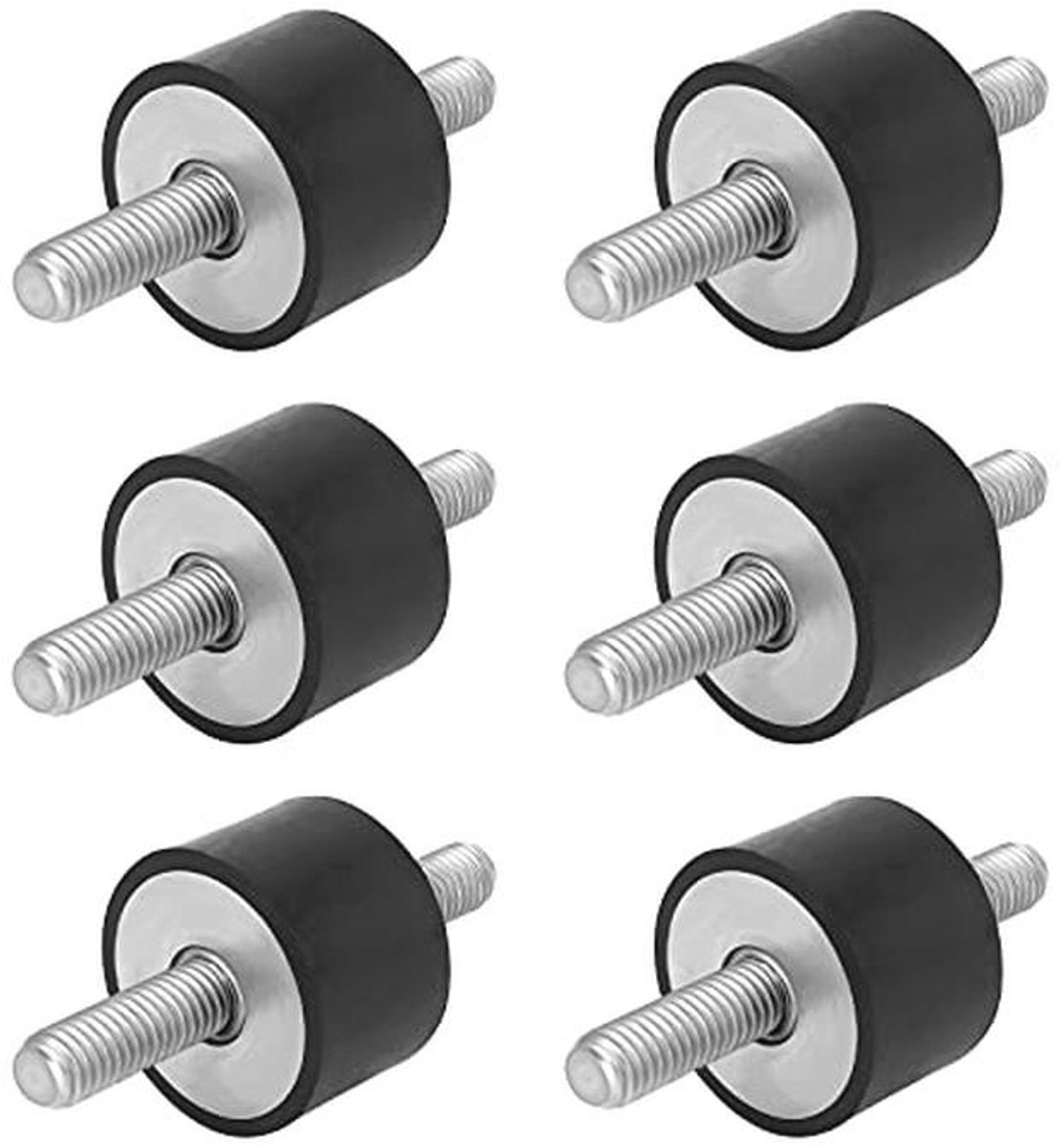 Silent Rubber Block 6 stuks - M8 Schokdemper en Anti-Vibratie Isolator
