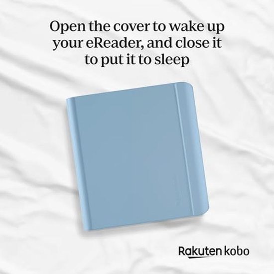 Kobo Libra Colour SleepCover Hoes met Stylus - Dusk Blue - Veganistisch Leer en 2-Weg Standaard voor 7" eReader van Merkloos — afbeelding 3