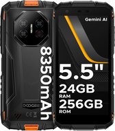 DOOGEE Fire 3 Ultra 4G- AI Outdoor telefoon - Robuuste Smartphone - Android 15 -24 GB RAM+256 GB ROM/2 TB TF - 8350 mAh/18W -Unisoc T7200 -5,5-inch HD -NFC + Face ID + Vingerafdrukscanner-Oranje