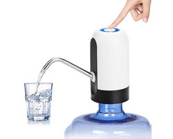 USB oplaadbare waterdispenser - Draagbare waterflespomp - Draagbare elektrische waterpomp - Drinkwaterpomp - Draagbare waterdispenser - Geschikt voor thuis, op kantoor en buitenshuis - wit