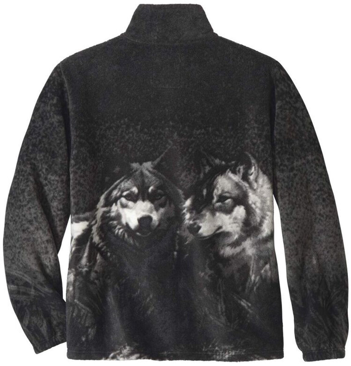 ATLAS FOR MEN - Fleecevest met wolvenprint - Heren - Verkrijgbaar in grote maten - XL