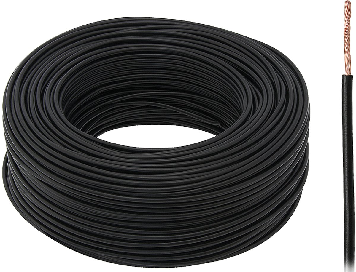 LGY 1x4mm² Zwarte Installatiekabel 750V - Per Meter