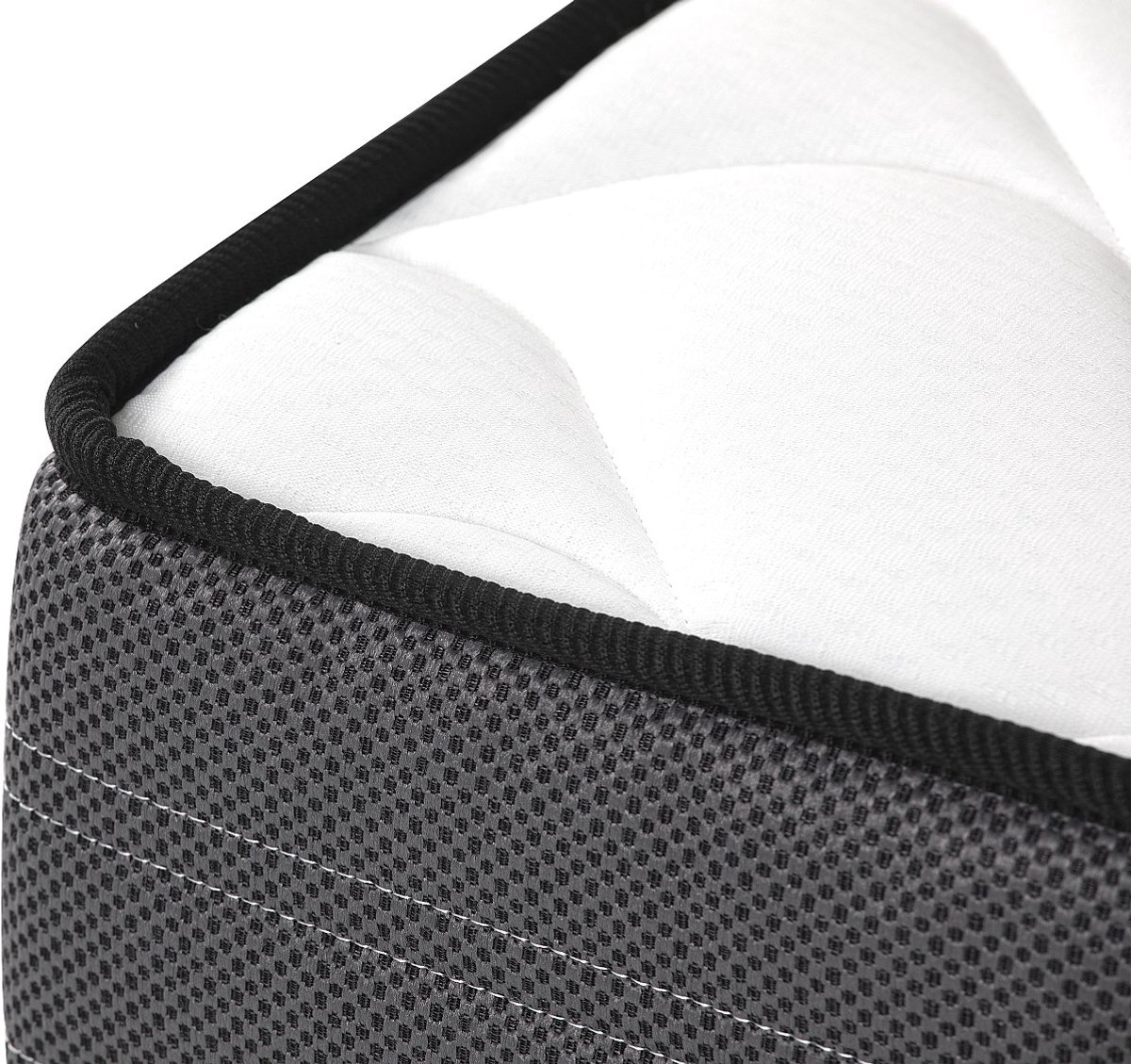 Vente-unique Matras 140 x 190 cm pocketveren 20 cm dik - AMBRACIE van YSMÉE L 190 cm x H 20 cm x D 140 cm Wit