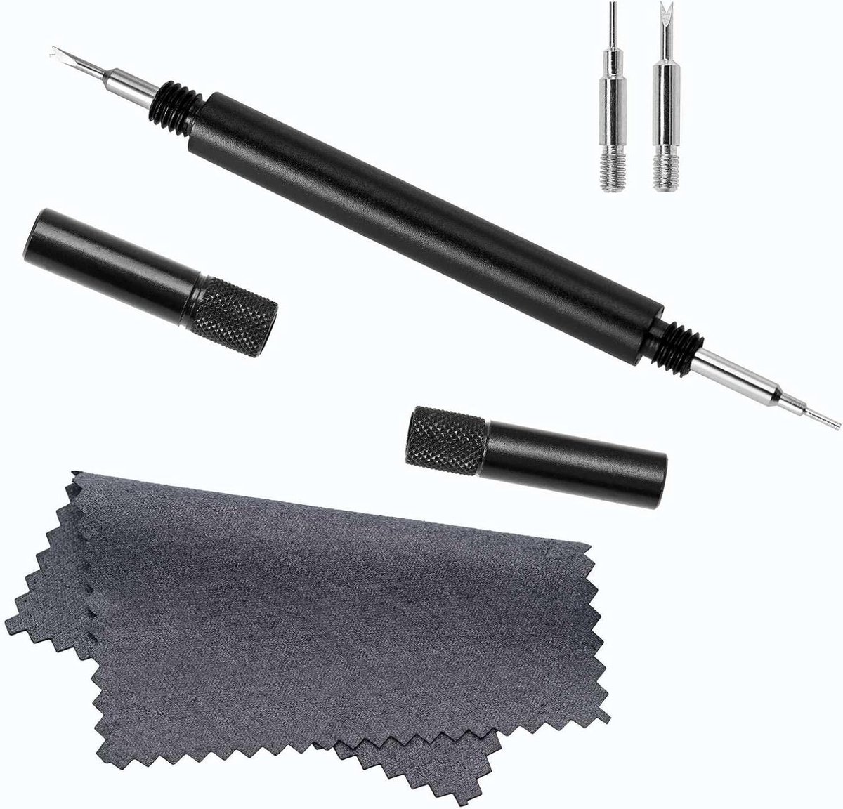 Cosensi - Gereedschapsset voor horlogebandjes verwijderen en installeren, met polijstdoek.