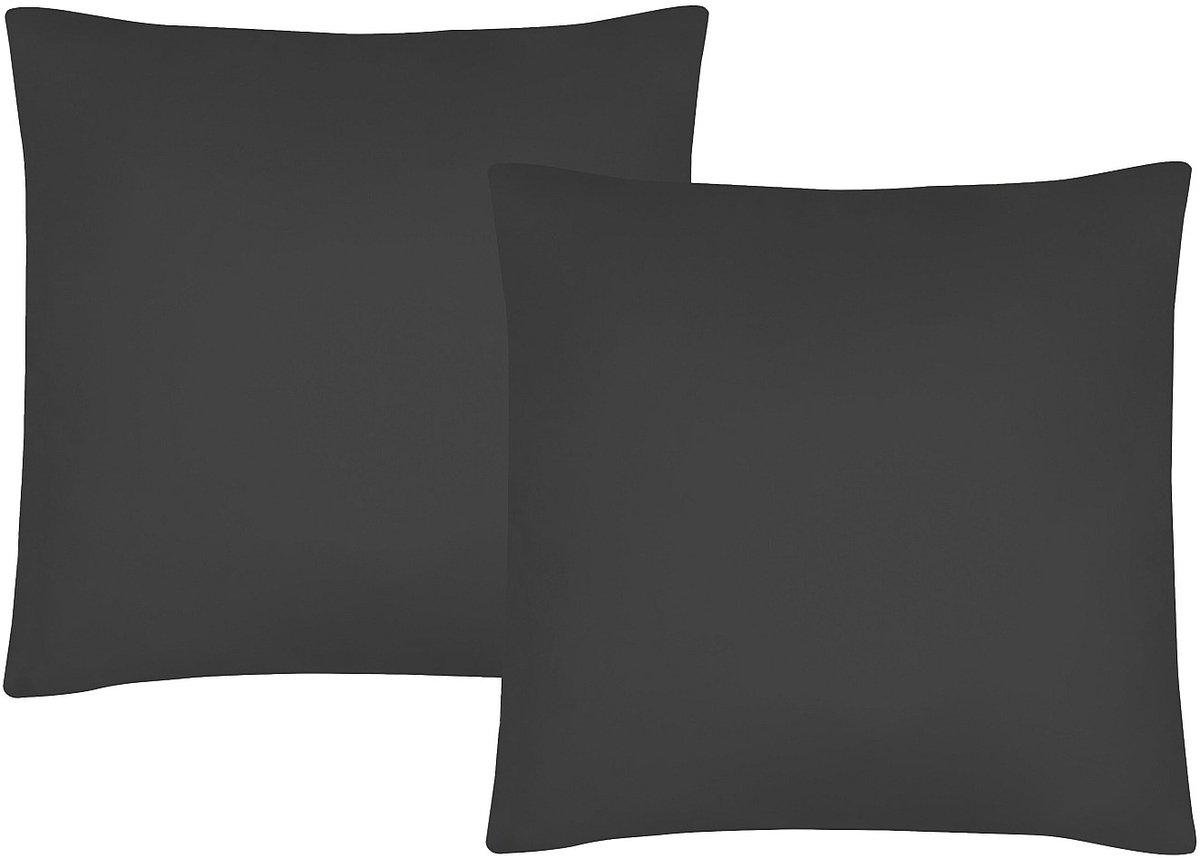 Vente-unique Bedlinnenset in satijn 108 draden/cm² - Dekbedovertrek 220 x 240 cm + 2 kussenslopen 63 x 63 cm - Antracietgrijs - TALORA van PALACIO