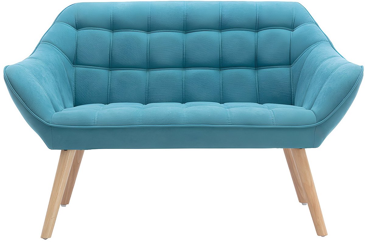 Vente-unique Tweezitsbank van stof CASERTA - Blauw
