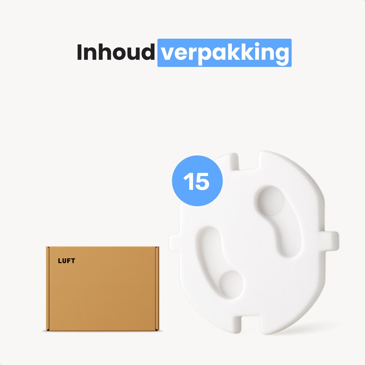 Luft Stopcontact beveiliging PRO - 15 stuks - Extra safe - Baby- en kinderbeveiliging - Voor Nederland en België - Afdekplaatje - Beschermers - Wit – foto 7
