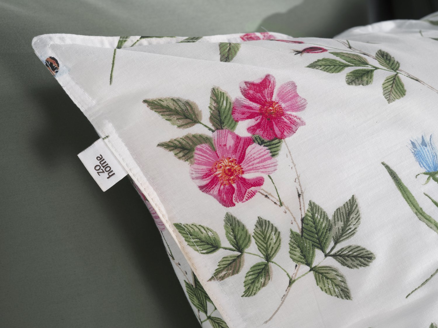 Zohome Dekbedovertrek Sierra - Deken - Dekbed - Wit - 100% Katoen - Bloemen - 2 slopen 60/70 cm, foto 3