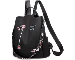 QTTVBTNA Anti-diefstal rugzak – Dames Rugtas – Oxford Stof – Waterdicht – Lichtgewicht – Reizen – School – Casual Dagelijkse Tas – Zwart