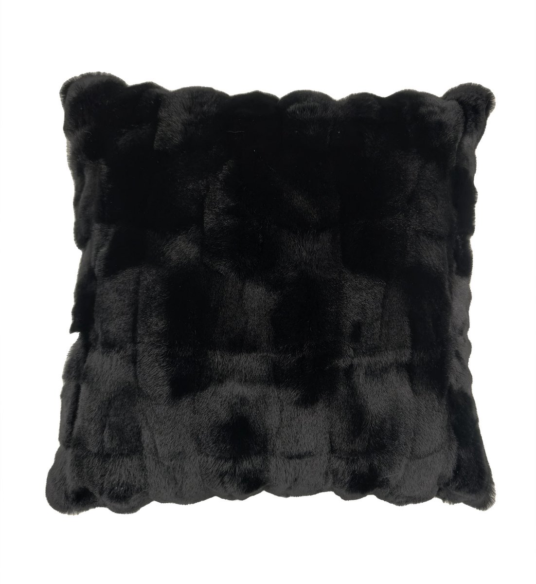 Heckettlane Delphi Sierkussen - Fake Fur - 48x48 cm - Zwart