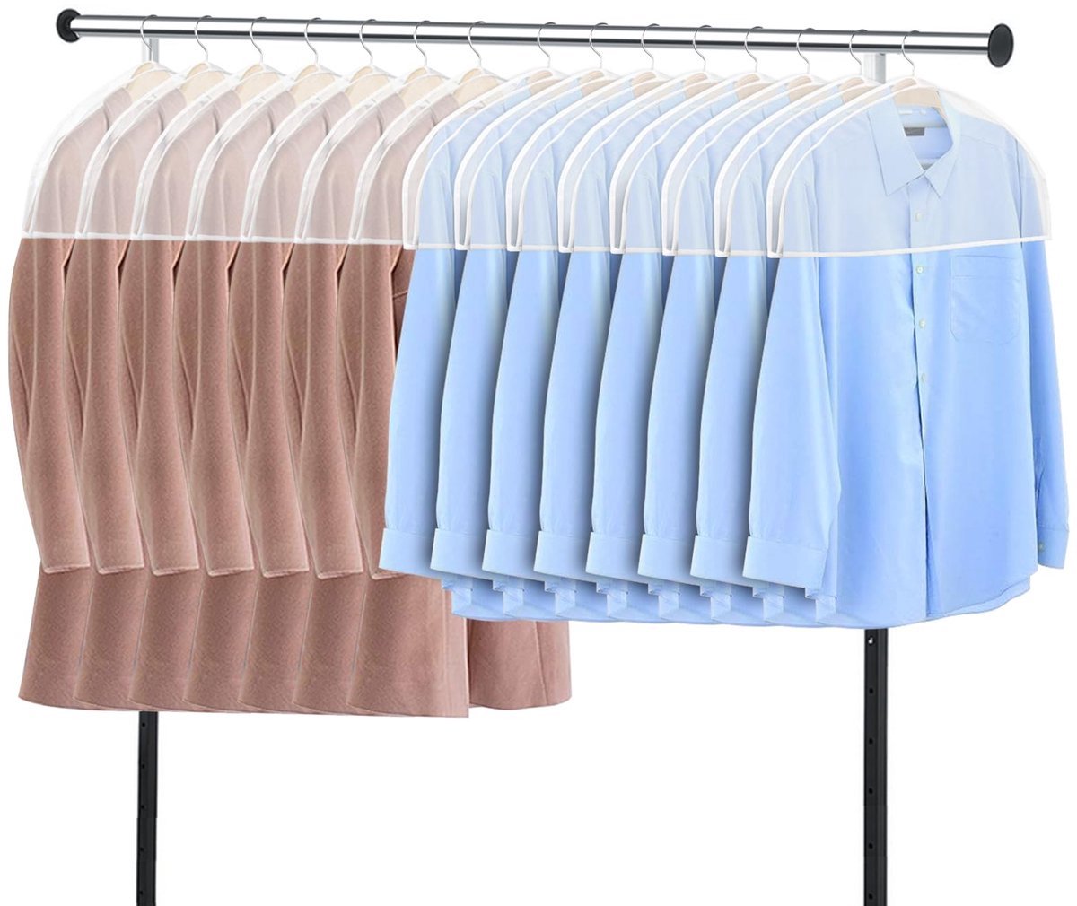 Stunq® 15 Stuk Stofbescherming Schoudercover (60x30x5cm) - Kleding Opbering met 5cm Vullingen voor Jasen, Overhemden, Rokken