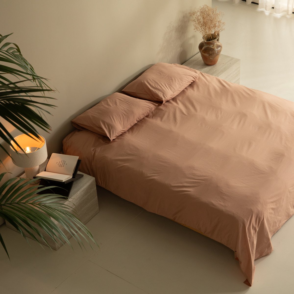 Percal Dekbedovertrek - Maple Sugar - 140 x 220 cm - 1 Persoons - Incl. 1 kussensloop - Eenpersoons - Beddengoed - Dekbedhoes - Hoogwaardige kwaliteit - Roze