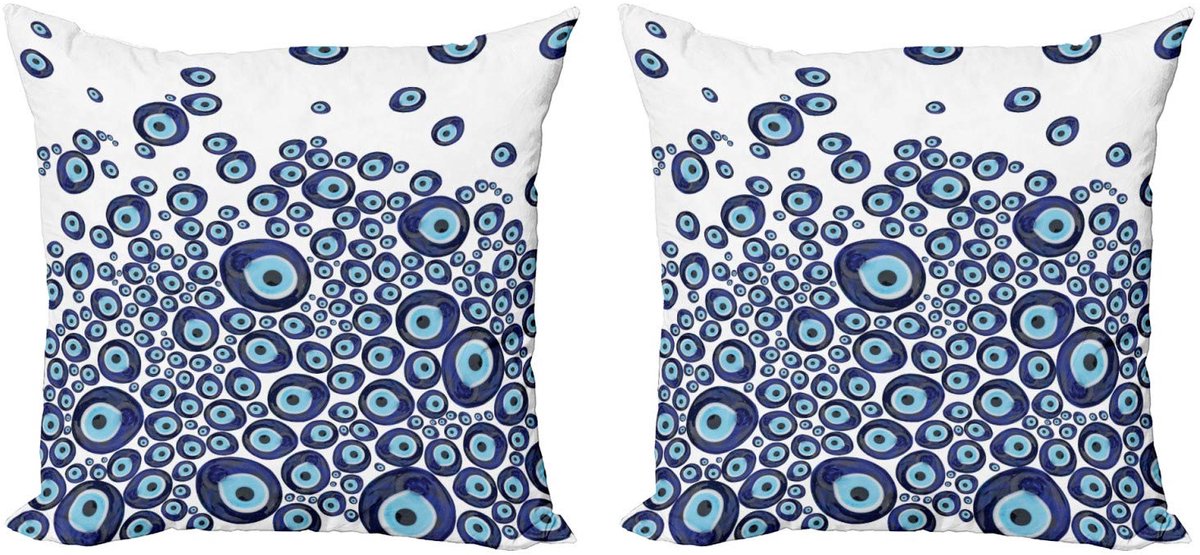 ABAKUHAUS boze oog kussenhoes – 2x45x45 cm – donkerblauw Dunkelblau