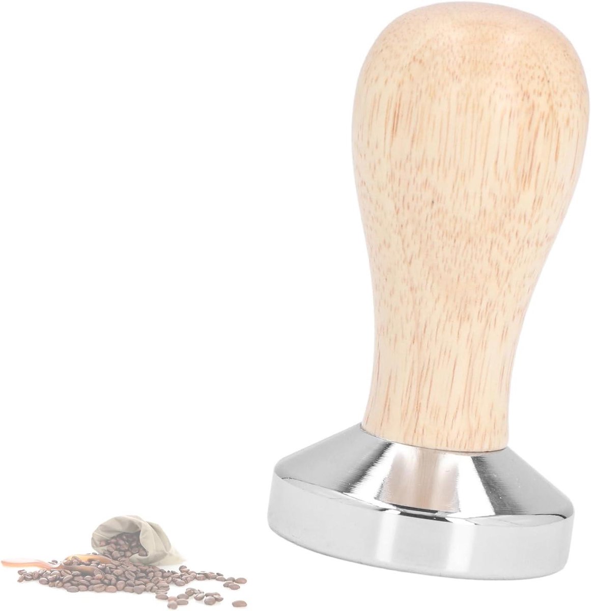 Cosensi - Koffie tamper met afneembare food grade RVS platte bodem en houten handvat voor barista espressomachines - 49 mm - Optimaliseer extractie & smaakbereiding