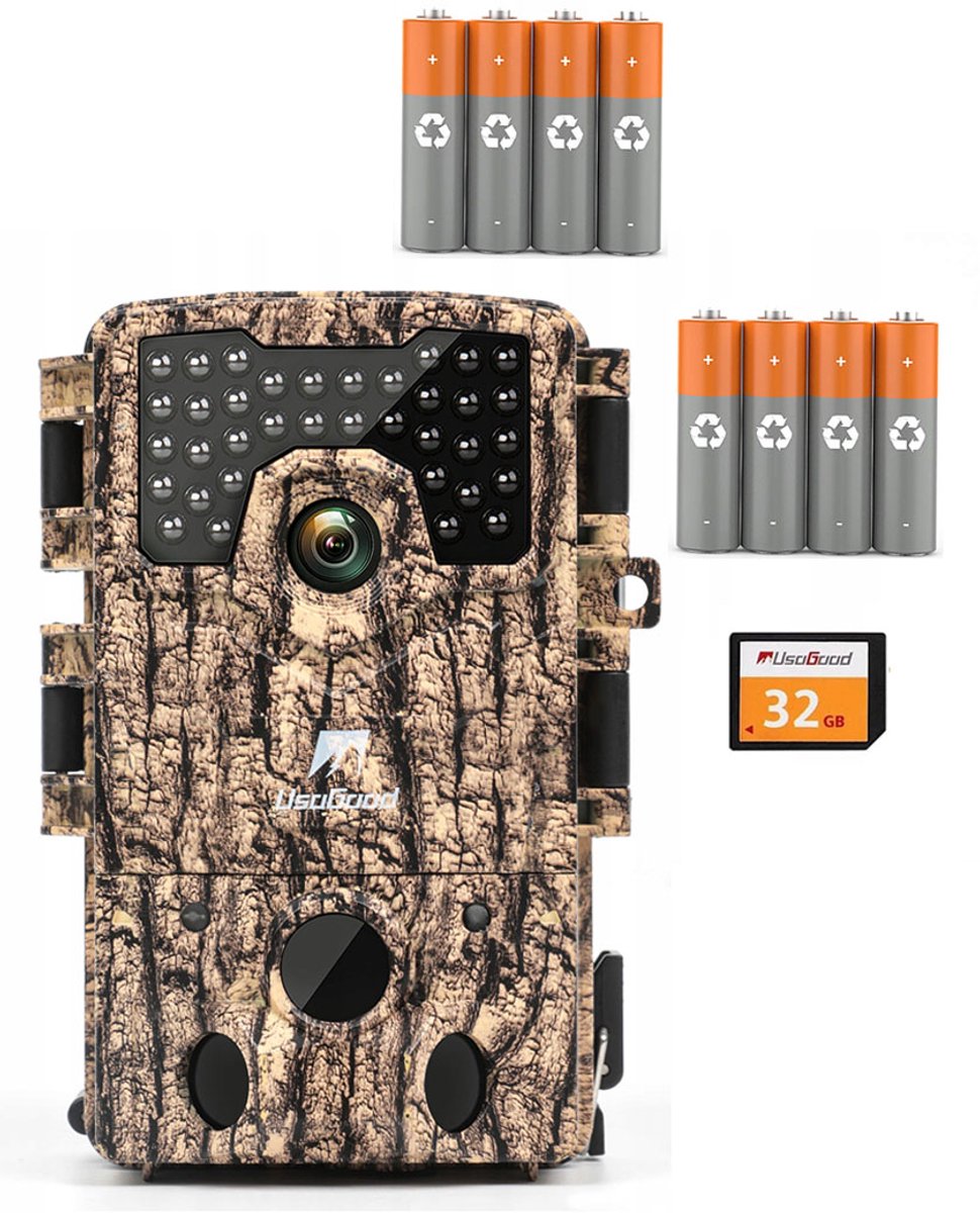 Wildcamera met Nachtzicht - Professionele Wildcamera voor Buiten - 4K Ultra HD 48MP - Wildlife Camera - Jachtcamera - Waterdicht - Incl. 32GB SD & 8 AA Batterijen