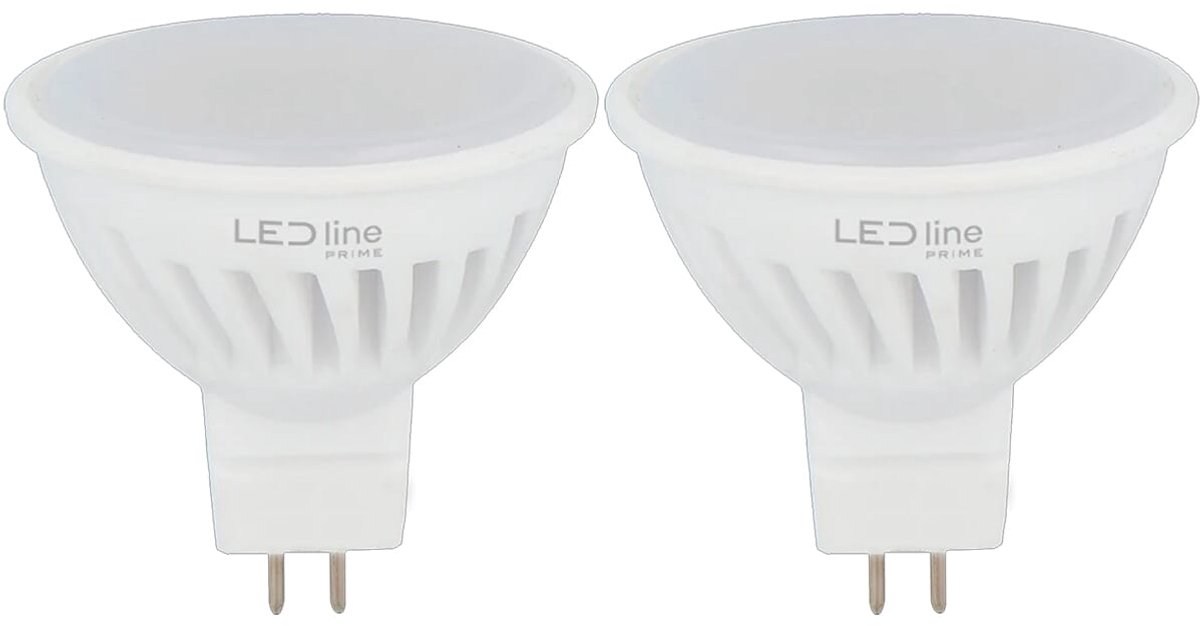 LED line PRIME LED Spot GU5.3 MR16 - 5W (vervangt 50W) - 600lm - Ø50mm - 12V - Energiezuinig - 2 stuks